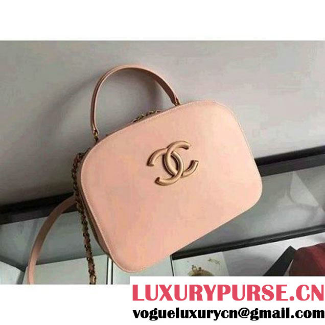 Chanel A93464 Calfskin and Goatskin Vanity Case Bag Pale Pink 2016 (1A145-6070417 )