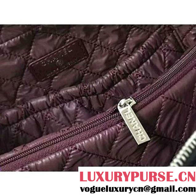 Chanel Lambskin Cosmetic Pouch Large Bag Black 2016 (2B038-6082321 )