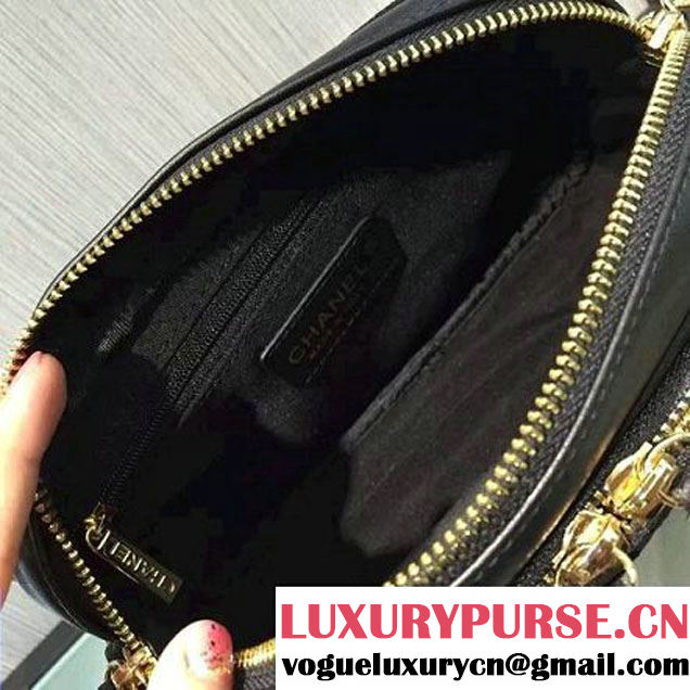 Chanel Suede Calfskin Business Affinity Camera Case Bag Black A93609 F/W 2016 (2A143-6100833 )