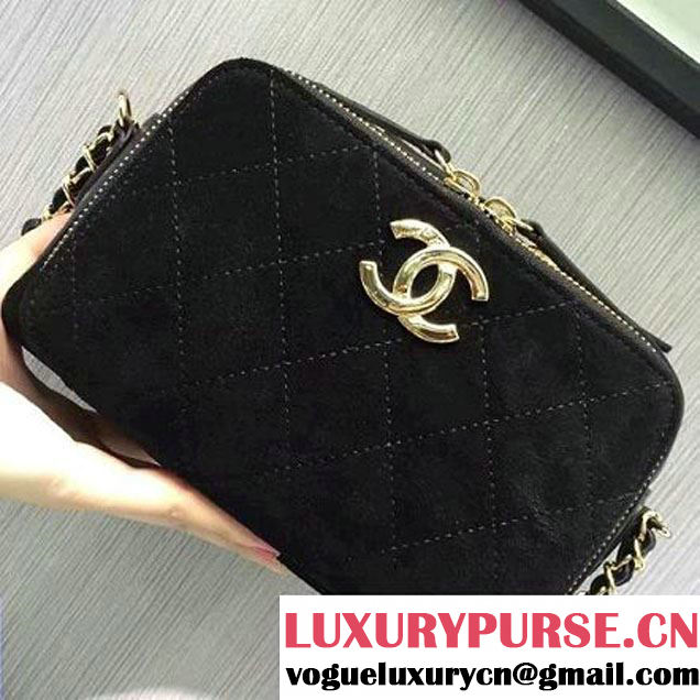 Chanel Suede Calfskin Business Affinity Camera Case Bag Black A93609 F/W 2016 (2A143-6100833 )