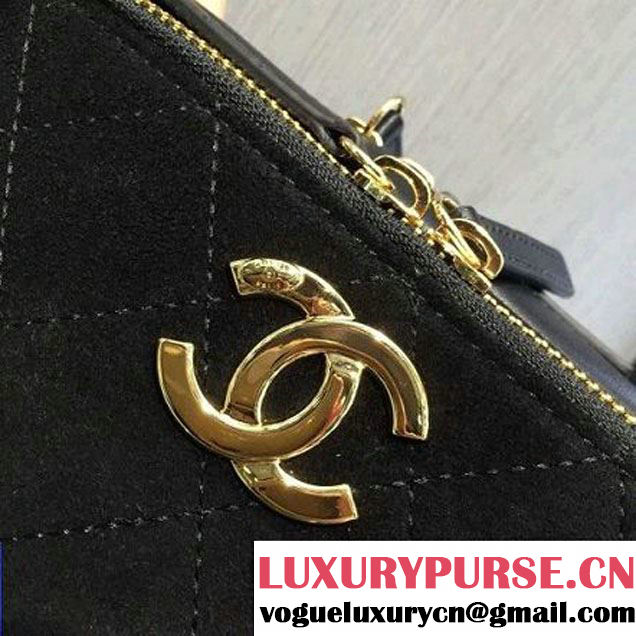 Chanel Suede Calfskin Business Affinity Camera Case Bag Black A93609 F/W 2016 (2A143-6100833 )
