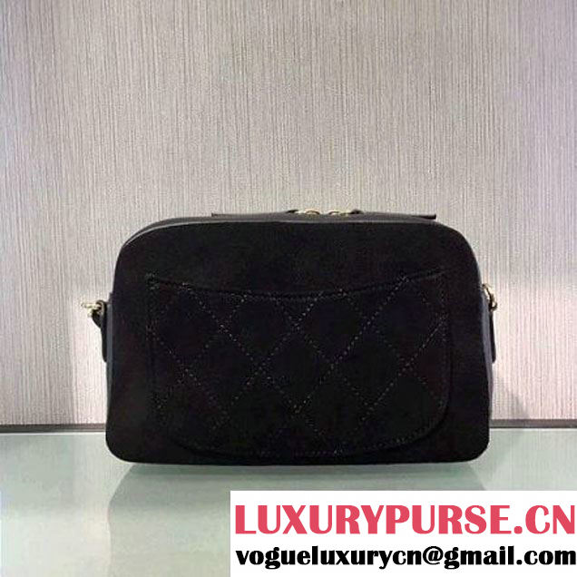 Chanel Suede Calfskin Business Affinity Camera Case Bag Black A93609 F/W 2016 (2A143-6100833 )