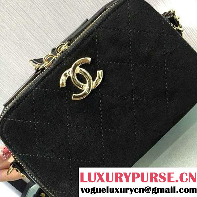 Chanel Suede Calfskin Business Affinity Camera Case Bag Black A93609 F/W 2016 (2A143-6100833 )