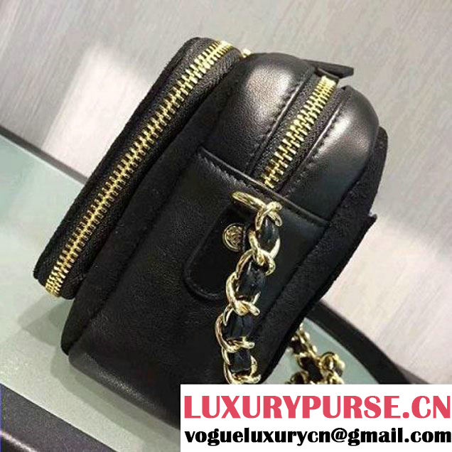 Chanel Suede Calfskin Business Affinity Camera Case Bag Black A93609 F/W 2016 (2A143-6100833 )