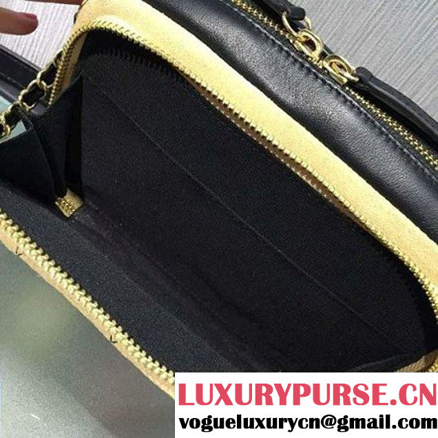 Chanel Suede Calfskin Business Affinity Camera Case Bag Beige/Black A93609 F/W 2016 (2A143-6100834 )