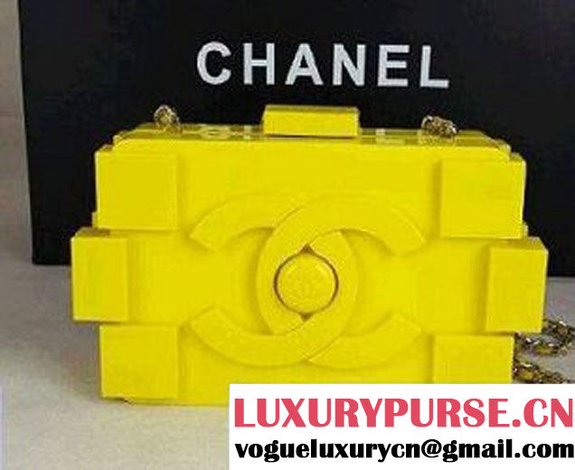 Chanel Lego Clutch Bag replica yellow