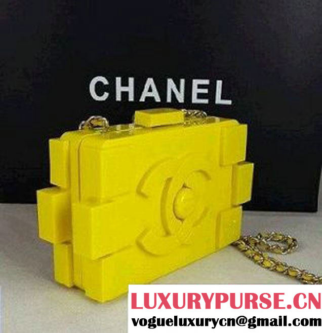 Chanel Lego Clutch Bag replica yellow