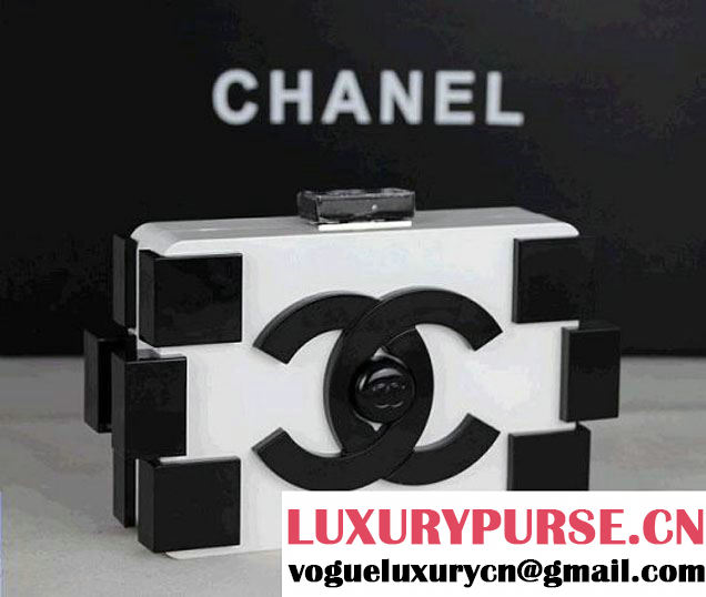 Chanel Lego Clutch Bag replica black white