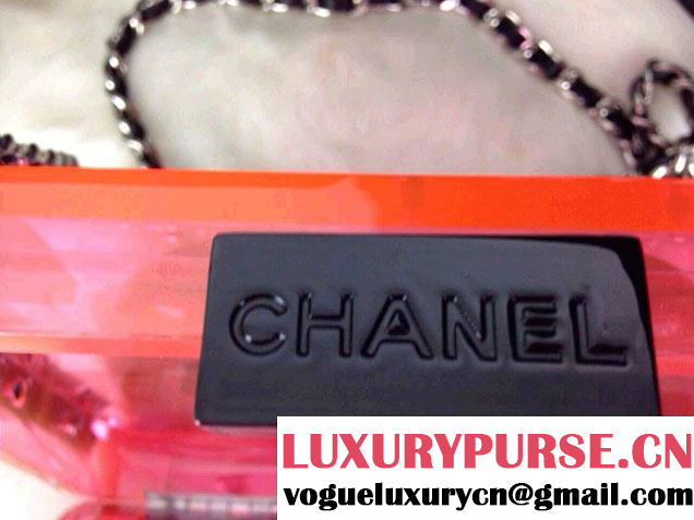 Chanel Red Clear Boy Brick Bag 2014