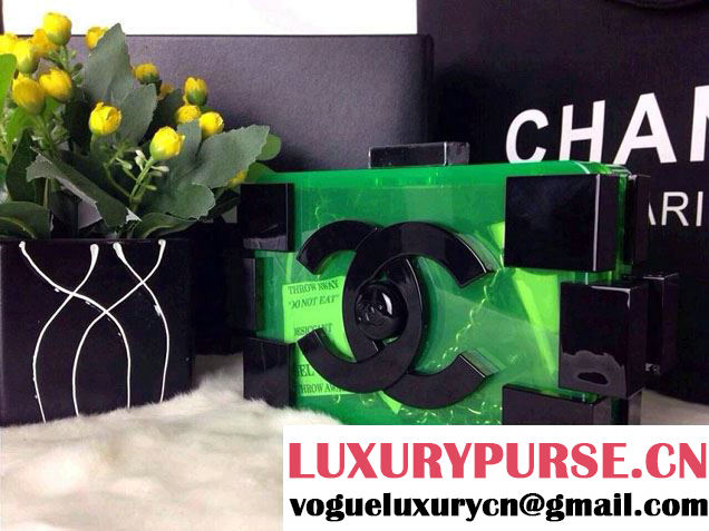Chanel Green Clear Boy Brick Bag 2014