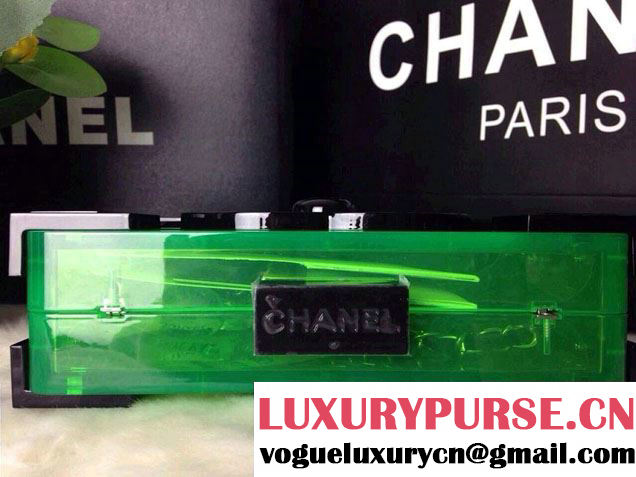 Chanel Green Clear Boy Brick Bag 2014
