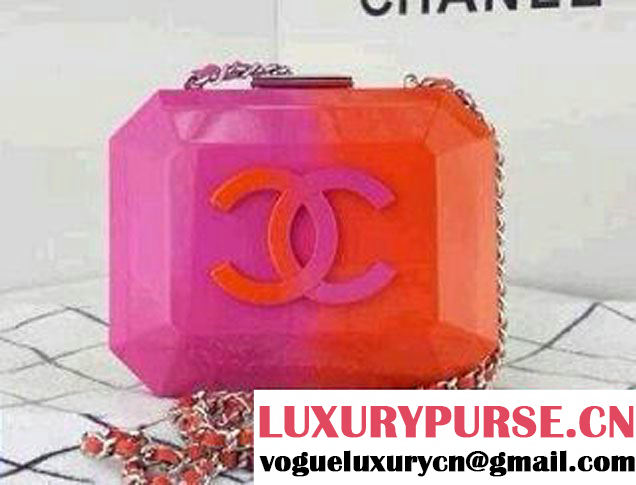 Chanel PinkOrange Boy Brick Clutch Bag 2014