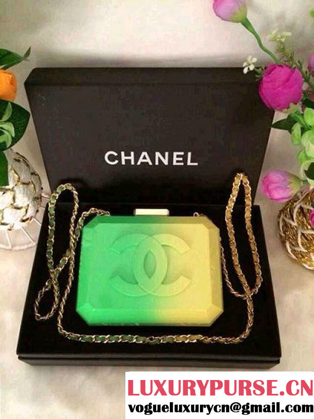 Chanel GreenYellow Boy Brick Clutch Bag 2014