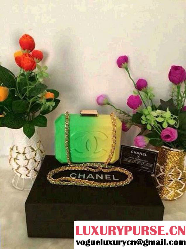 Chanel GreenYellow Boy Brick Clutch Bag 2014