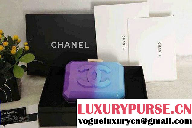 Chanel PurpleBlue Boy Brick Clutch Bag 2014