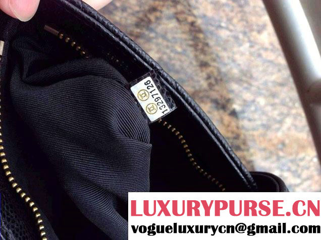 Chanel Black Clutch Bag in Grained Calfskin CC tab - Spring Summer 2014