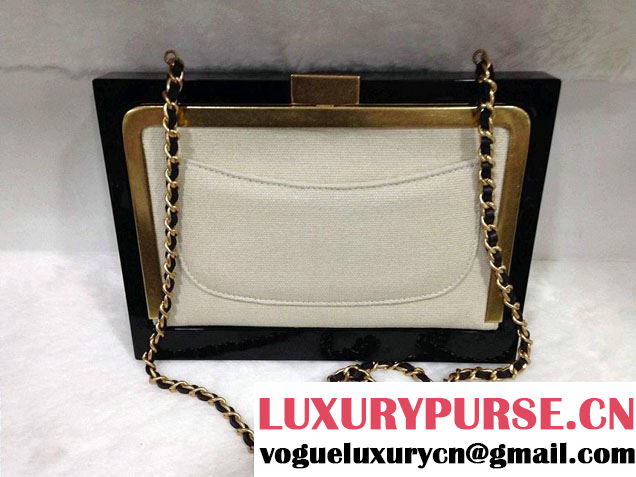 Chanel Plexiglass Mini Flap Bag in Clutch Frame Black - Spring Summer 2014