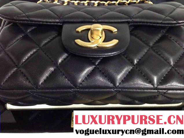 Chanel Plexiglass Mini Flap Bag in Clutch Frame Black - Spring Summer 2014