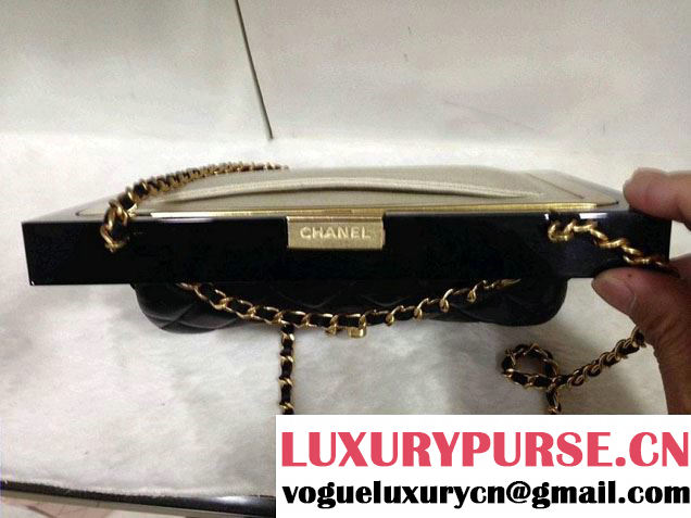 Chanel Plexiglass Mini Flap Bag in Clutch Frame Black - Spring Summer 2014