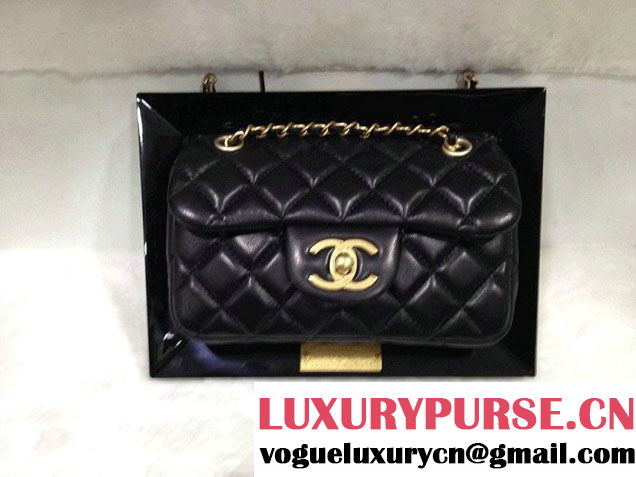 Chanel Plexiglass Mini Flap Bag in Clutch Frame Black - Spring Summer 2014