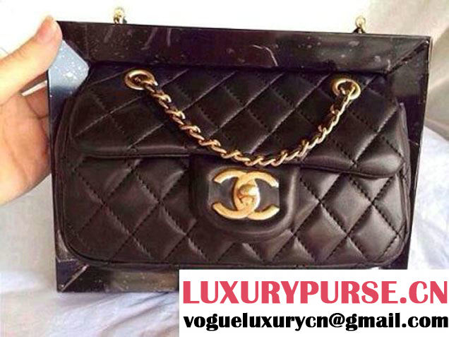 Chanel Plexiglass Mini Flap Bag in Clutch Frame Black - Spring Summer 2014