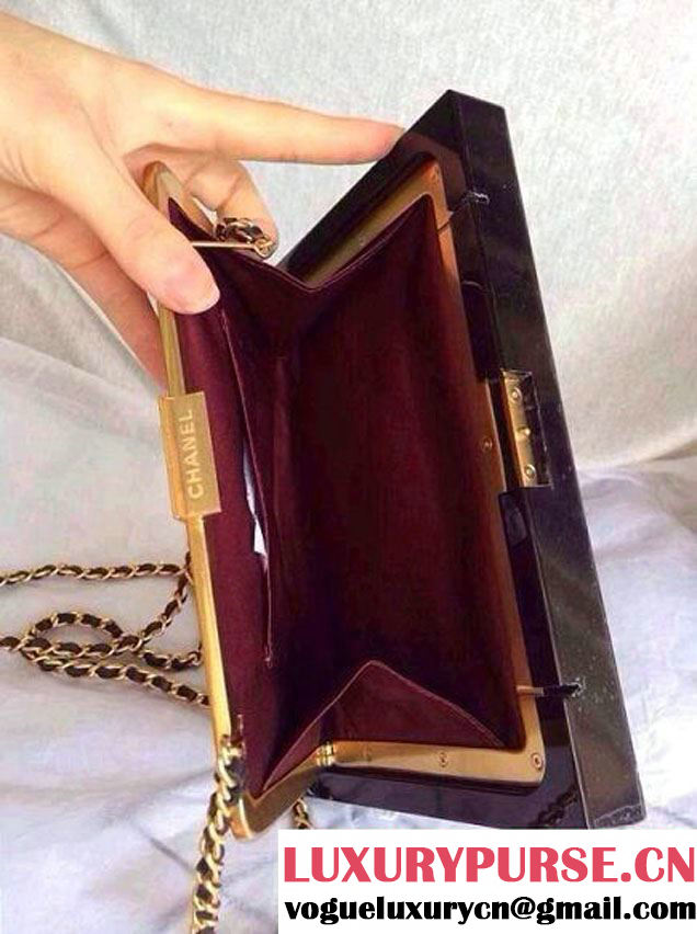 Chanel Plexiglass Mini Flap Bag in Clutch Frame Black - Spring Summer 2014