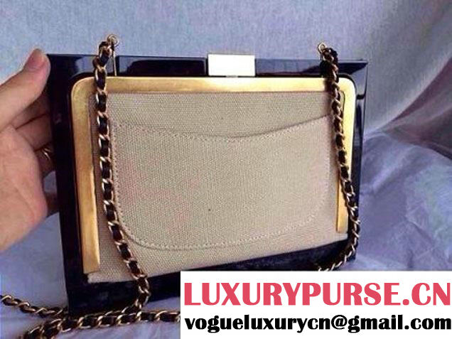 Chanel Plexiglass Mini Flap Bag in Clutch Frame Black - Spring Summer 2014