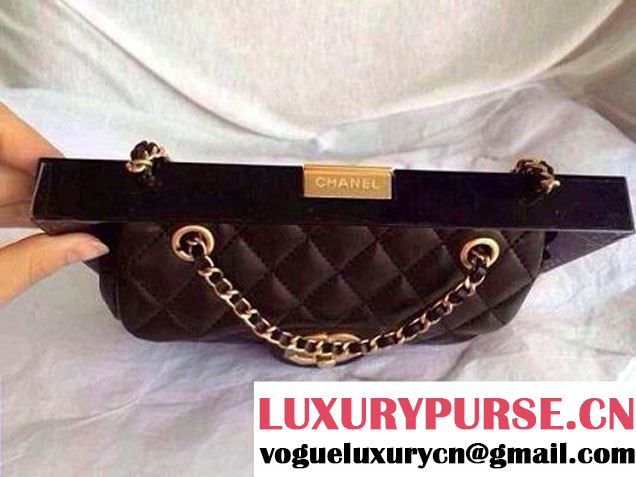 Chanel Plexiglass Mini Flap Bag in Clutch Frame Black - Spring Summer 2014
