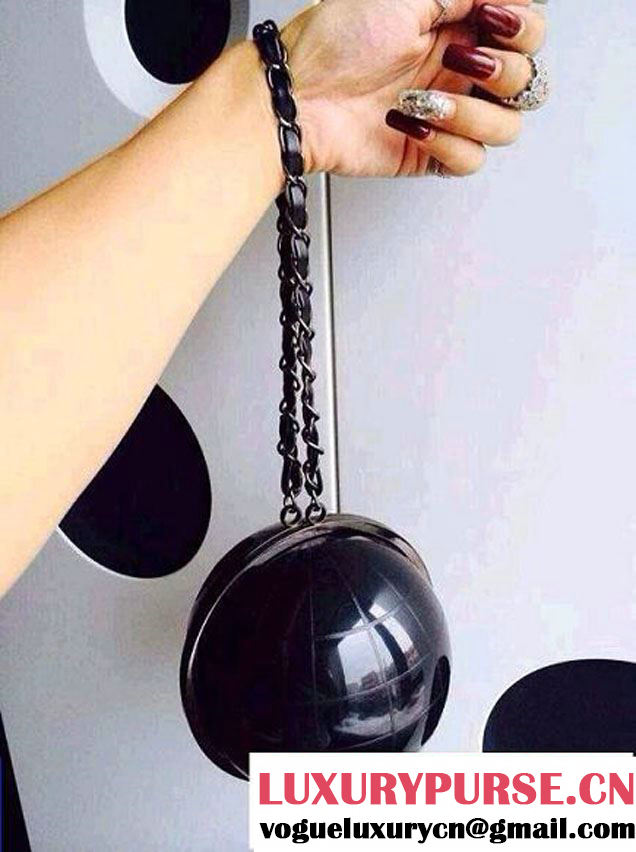 Chanel Globe Clutch Bag in Black