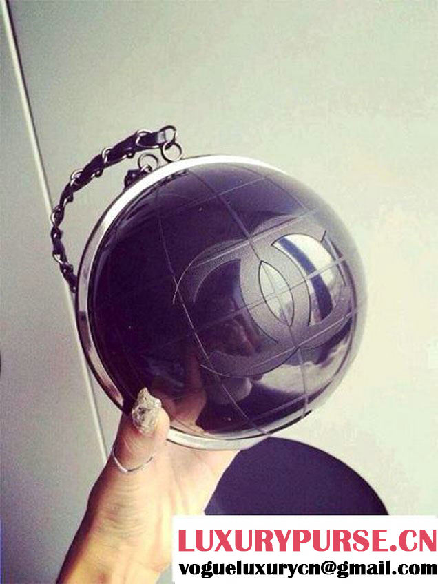 Chanel Globe Clutch Bag in Black