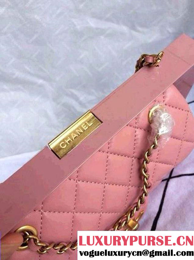Chanel Plexiglass Mini Flap Bag in Clutch Frame Pink - Spring Summer 2014