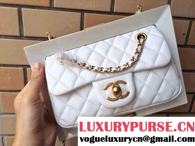 Chanel Plexiglass Mini Flap Bag in Clutch Frame White - Spring Summer 2014