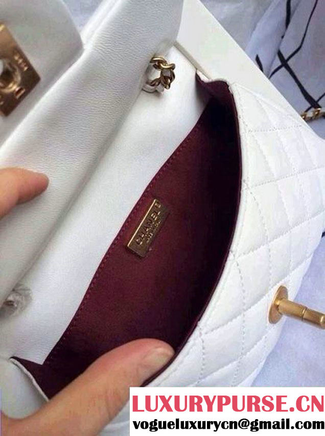 Chanel Plexiglass Mini Flap Bag in Clutch Frame White - Spring Summer 2014