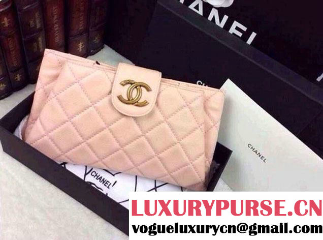Chanel Clutch Bag in Grained Calfskin CC tab - Spring Summer 2014