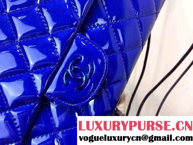 Chanel Blue Metallic Clutch Bag with Handle - Spring Summer 2014