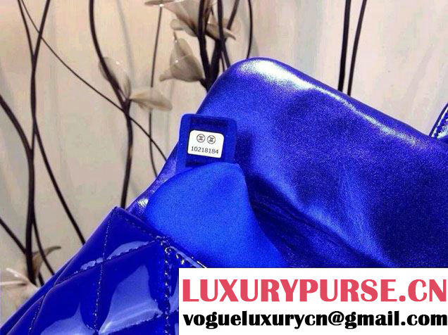 Chanel Blue Metallic Clutch Bag with Handle - Spring Summer 2014