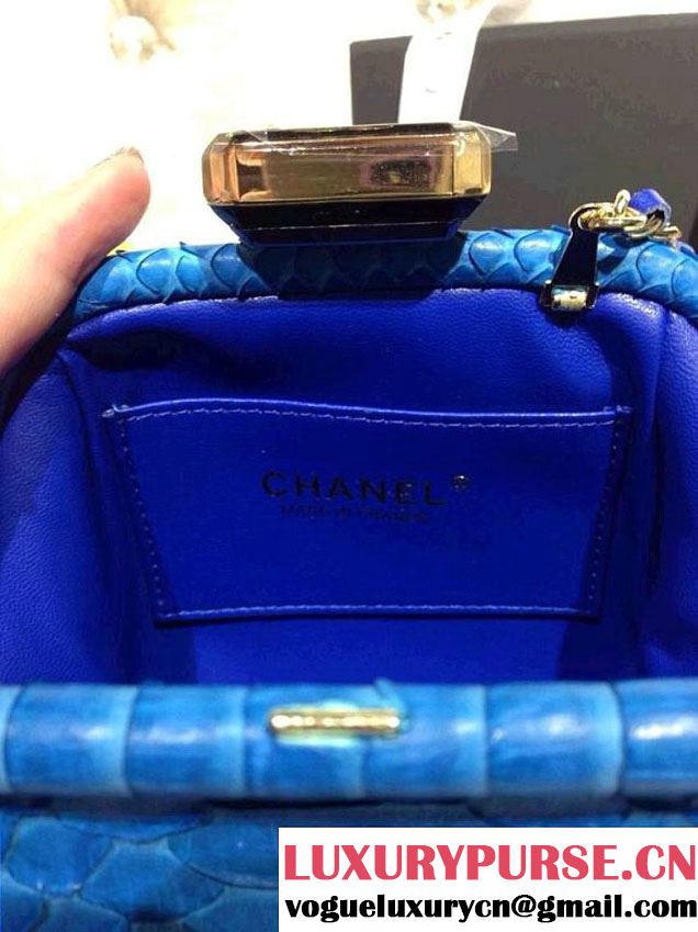 Chanel Python Clutch Bag in Blue Spring Summer 2014