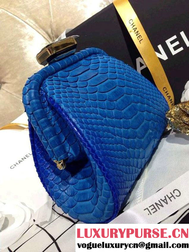 Chanel Python Clutch Bag in Blue Spring Summer 2014
