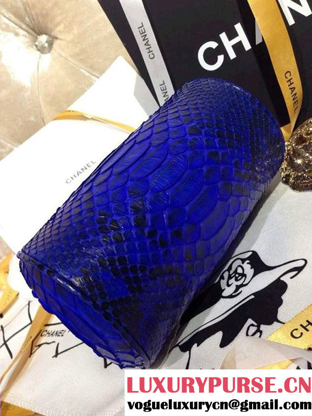 Chanel Python Clutch Bag in Electric Blue Spring Summer 2014