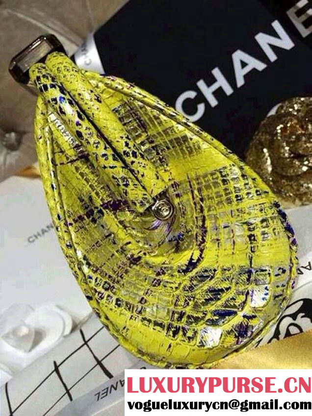 Chanel Python Clutch Bag in Yellow Spring Summer 2014