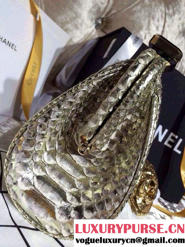Chanel Python Clutch Bag in Silver Spring Summer 2014