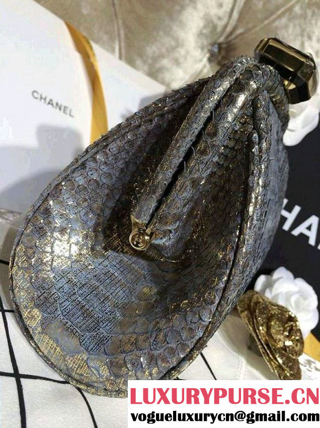 Chanel Python Clutch Bag in Golden Spring Summer 2014