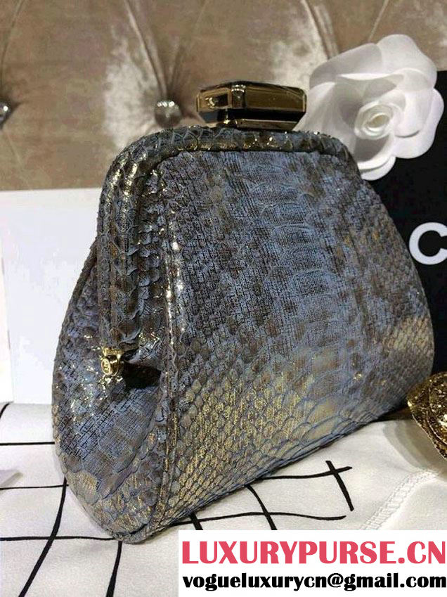 Chanel Python Clutch Bag in Golden Spring Summer 2014