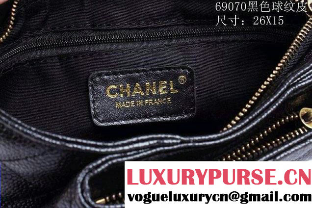 Chanel Clutch Flap Bag in Grained Calfskin CC tab Black - Spring Summer 2014