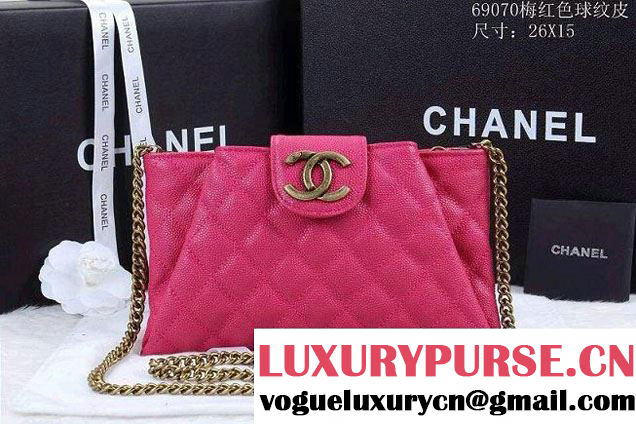 Chanel Clutch Flap Bag in Grained Calfskin CC tab Fushia - Spring Summer 2014