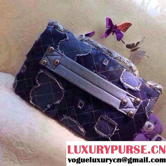 Chanel Denim Worn-out Flap Bag Embellished With a Sheriff Star Prefall 2014