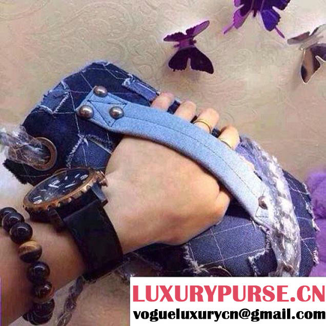 Chanel Denim Worn-out Flap Bag Embellished With a Sheriff Star Prefall 2014