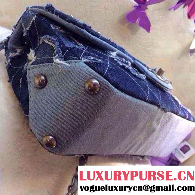 Chanel Denim Worn-out Flap Bag Embellished With a Sheriff Star Prefall 2014