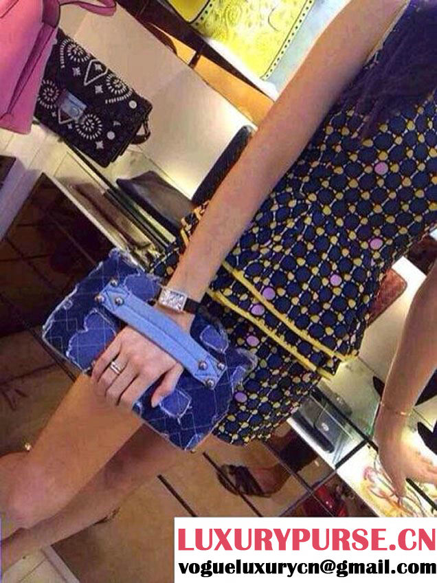 Chanel Denim Worn-out Flap Bag Embellished With a Sheriff Star Prefall 2014