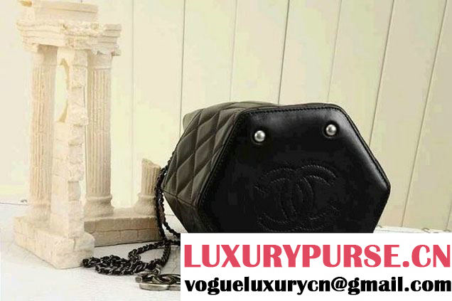Chanel Drawstring Bucket Bag Black 2014